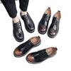 Double line personalized low-top small leather shoes men's leather large size short boots round head couple casual worker