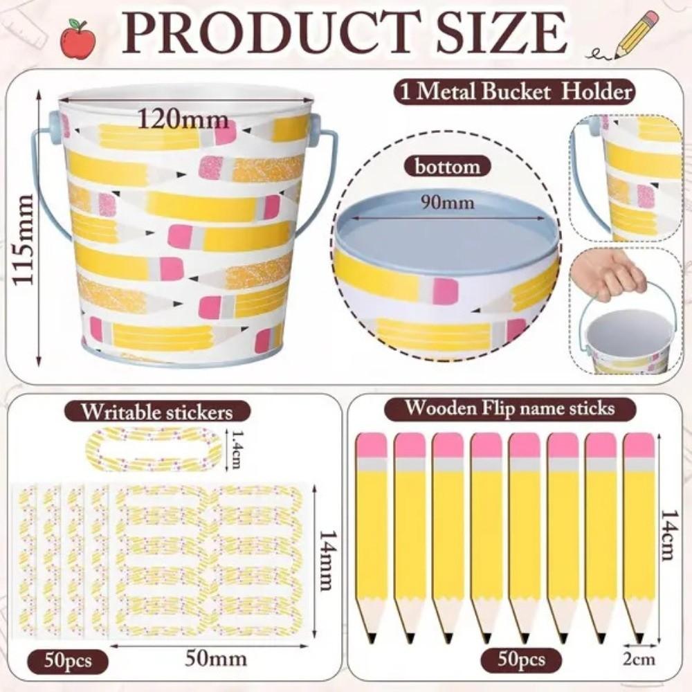 Metal Storage Bucket Student Name Sticks Reusable Teacher Name Sticks  Classroom Management