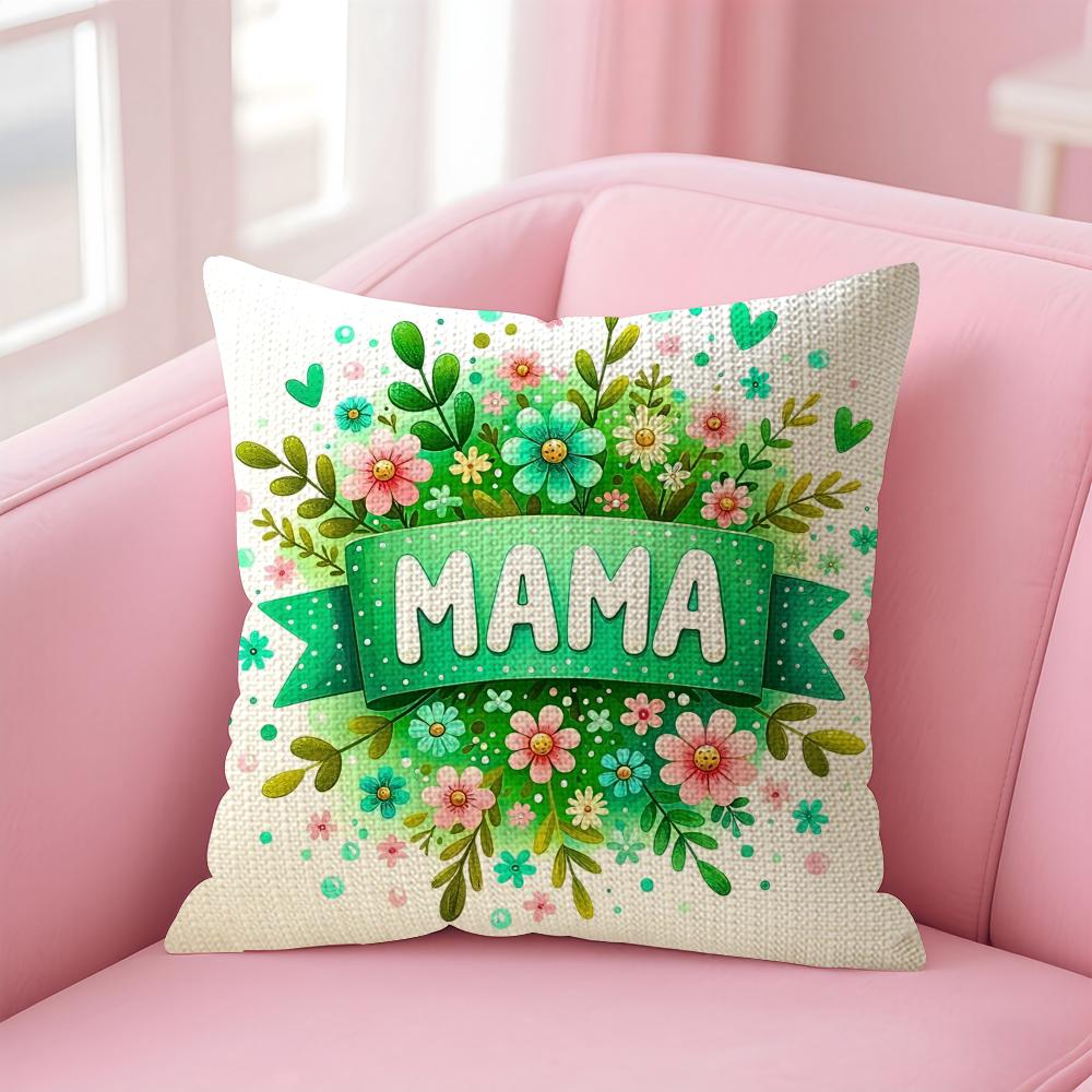 MaMa Cushion Cover Comfort Sofa Bed Silky Elegant Invisible Zipper Decorative Holiday Gifts