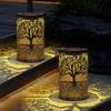 Vintage Metal Hanging Solar Lantern, Waterproof Outdoor LED Decor Lamp, Solar Powered Tree Light For Garden Yard Lawn Patio Hanging Decoration