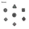 7 Pcs Green Black Gear Wheel Metal Dice Solid Metal Polyhedral Dice Set Suitable for Role-Playing RPG  Board Game Card Game