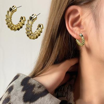 Women's Hoop Earrings Gold Silver Chunky Earrings Thick Huggie Hoop Earring Jewelry for Her Teens Girls