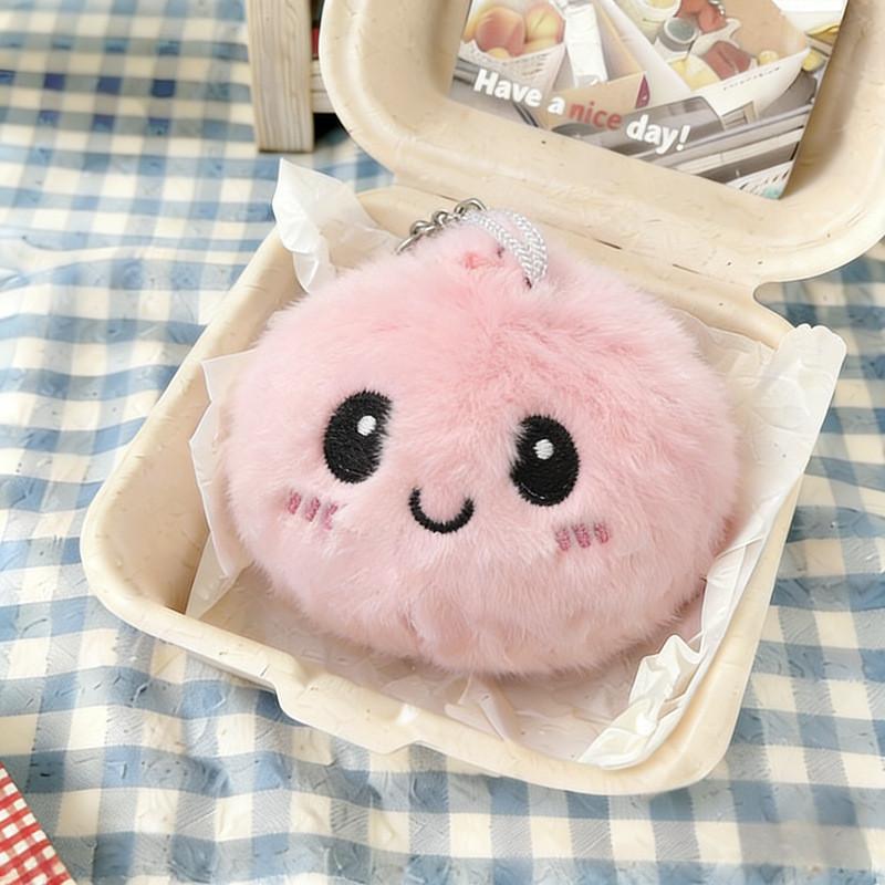 Portachiavi Baozi Emoji Carino Peluche Morbido Cartone Animato Faccina Sorridente Per Bambini E Ragazzi