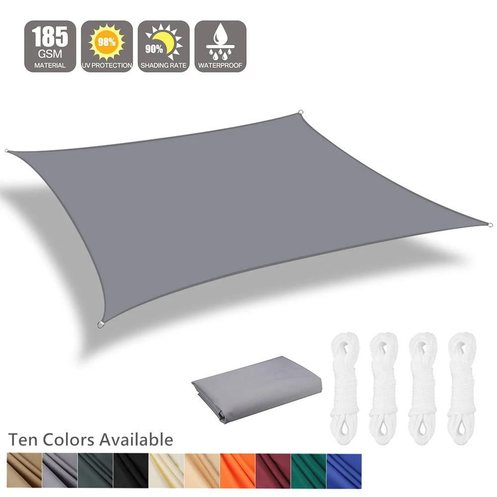 Waterproof Sun Shelter Rectangle UV Block Sun Shade Sail Large Sunshade Canopy for Camping Hiking Garden Shade Cover Beach Tents