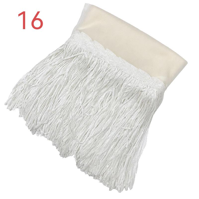 10 Yard 20cm Colorful Sequins Tassel Lace Fabric Fringe Trim Ribbon Latin Dance Performance Dresses Decor Diy Sewing Accessories