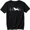 Funny Tshirt Street Wear Unisex Oneck Tshirt Casual Dachshund Heartbeat Silhouette Design Minimalist Teeshirt Teenagers Tee Shirt