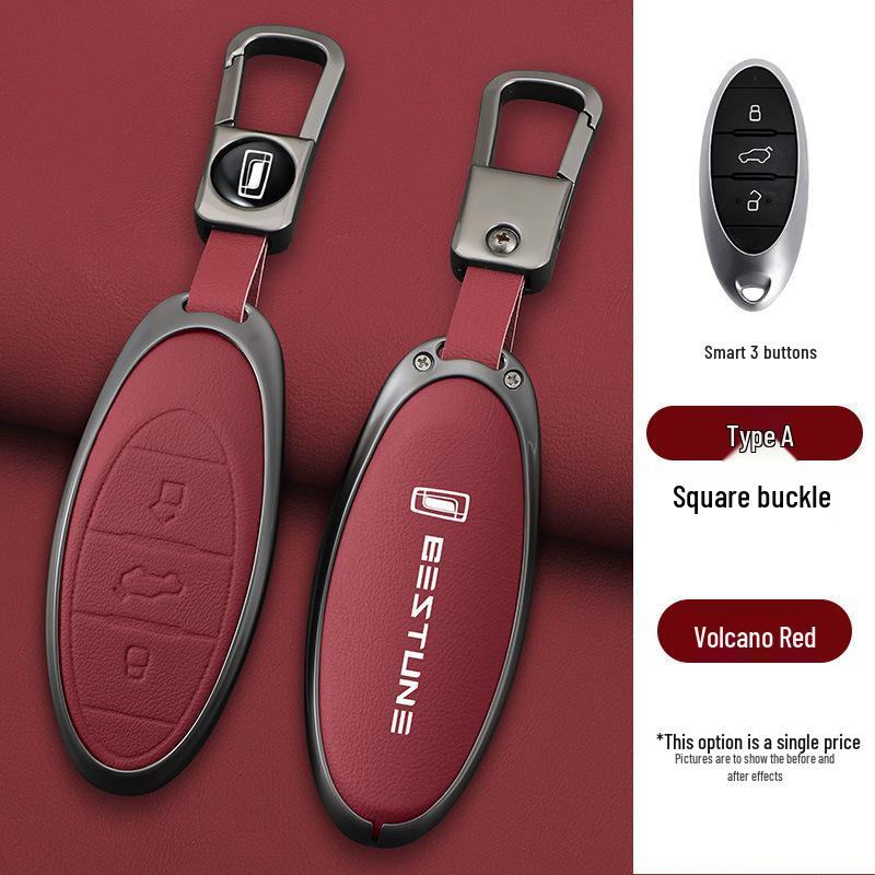 FAW Bestune T77/T99/B70 Car Key Case with Buckle, Full Wrap Shell for T55/T33, Unisex Design