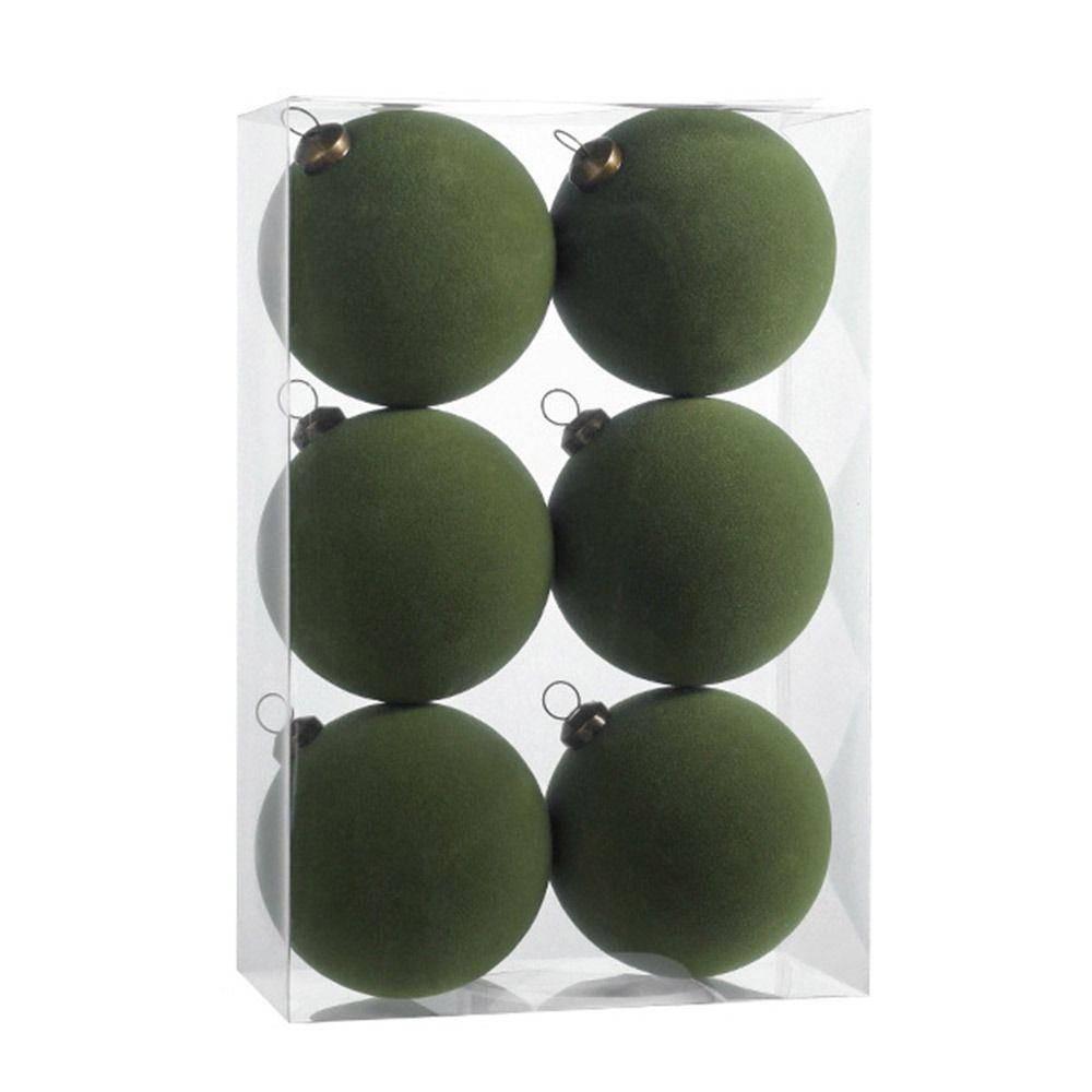 6pcs Set 8CM Size Christmas Ball Decoration Plastic Velvet Balls Party Wedding Gifts Christmas Tree Pendant Flock Colored