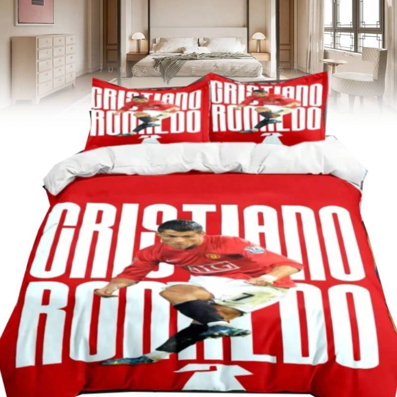 Printed Ronaldo Cristiano Design Duvet Cover Pillowcase Bedding Room Decoration
