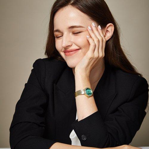 [GEIGER] GEIGER Women s Diamond Natural Malachite Mesh Watch GE1246GD GE1246GD