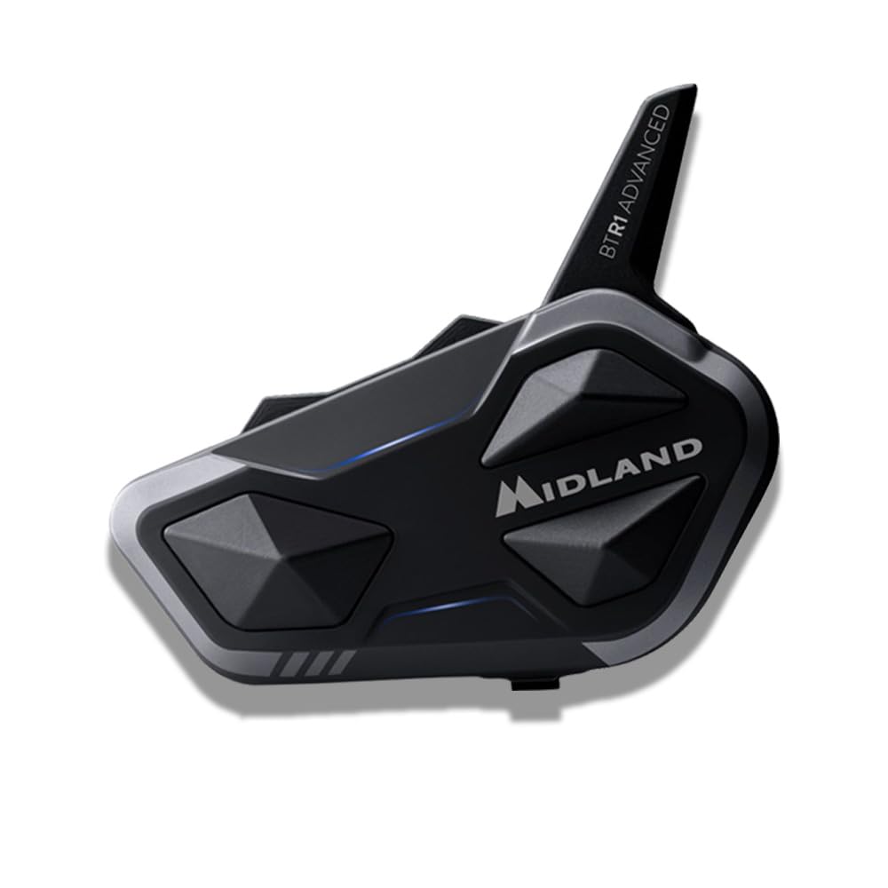 MIDLAND BT R1 Advanced X Twin Pack Motorcycle Intercom Intuitive Operation with RCF Premium Sound Bluetooth Intercom for Up To 6 People Wide FM Radio