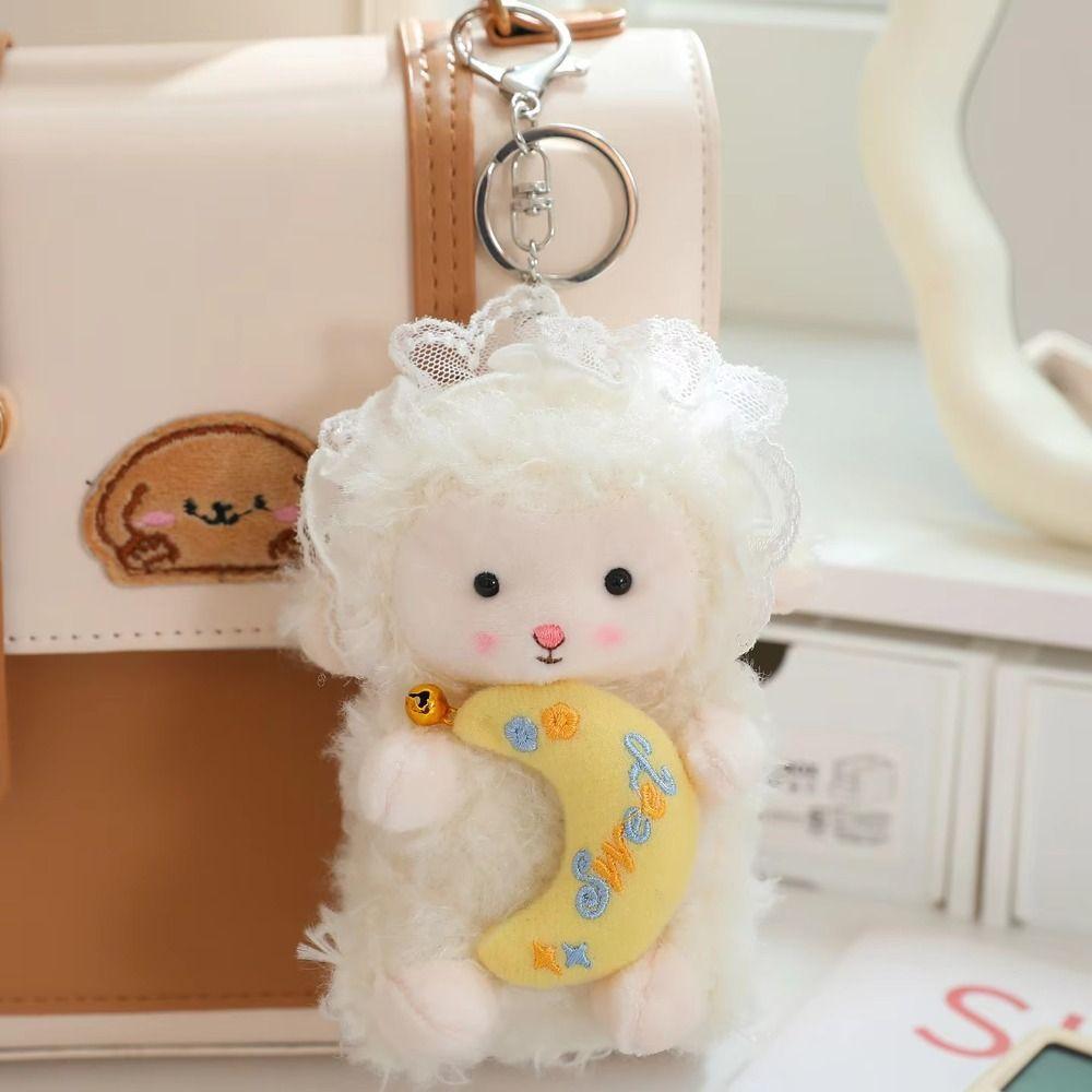 Cute Little Lamb Dolls Pendant Soft Fluffy Sheep Keyring Lovely Lamb Plush Keychain  Gifts