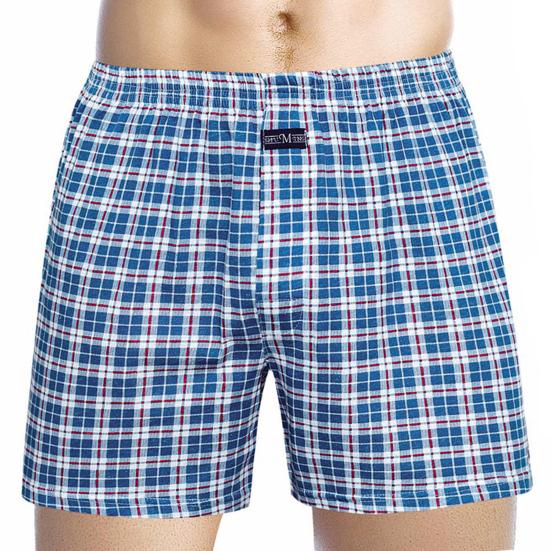 Men Panties Plaid Mid Waist Close Fit Stretch Hidden Button Super Soft Underpants