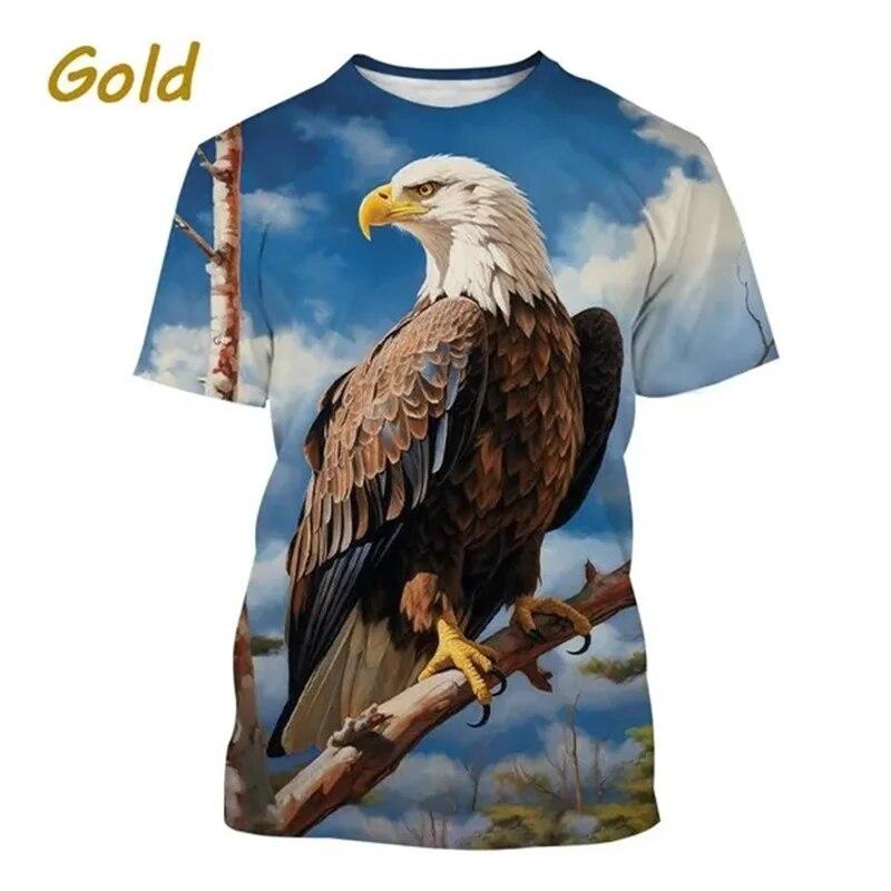 Eagle 3d Printed T-shirt Men's And Women's Fashion Casual Funny Personality Animal Print T-shirt Top Streetwear Loose Tops Tees