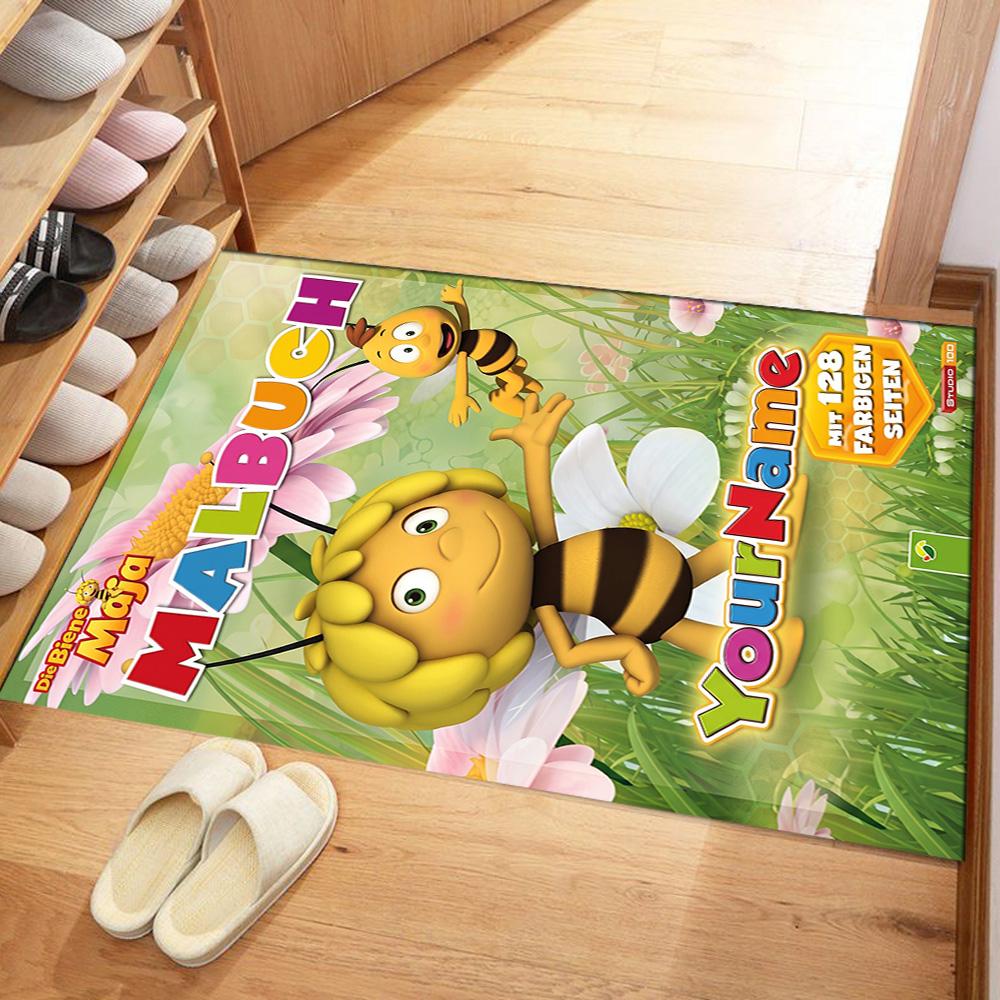 Biene Maja Personalized Text Floor Mat Perfect for Kitchen Dining Room Bedrooms Game Room Anti-slip Rug Office home decor Best for Christmas