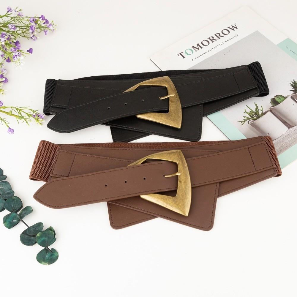 Fashion Gift Elastic Waist Belt Adjustable Solid Color Shirt Wide Belt Leather Corset Belt Sweater