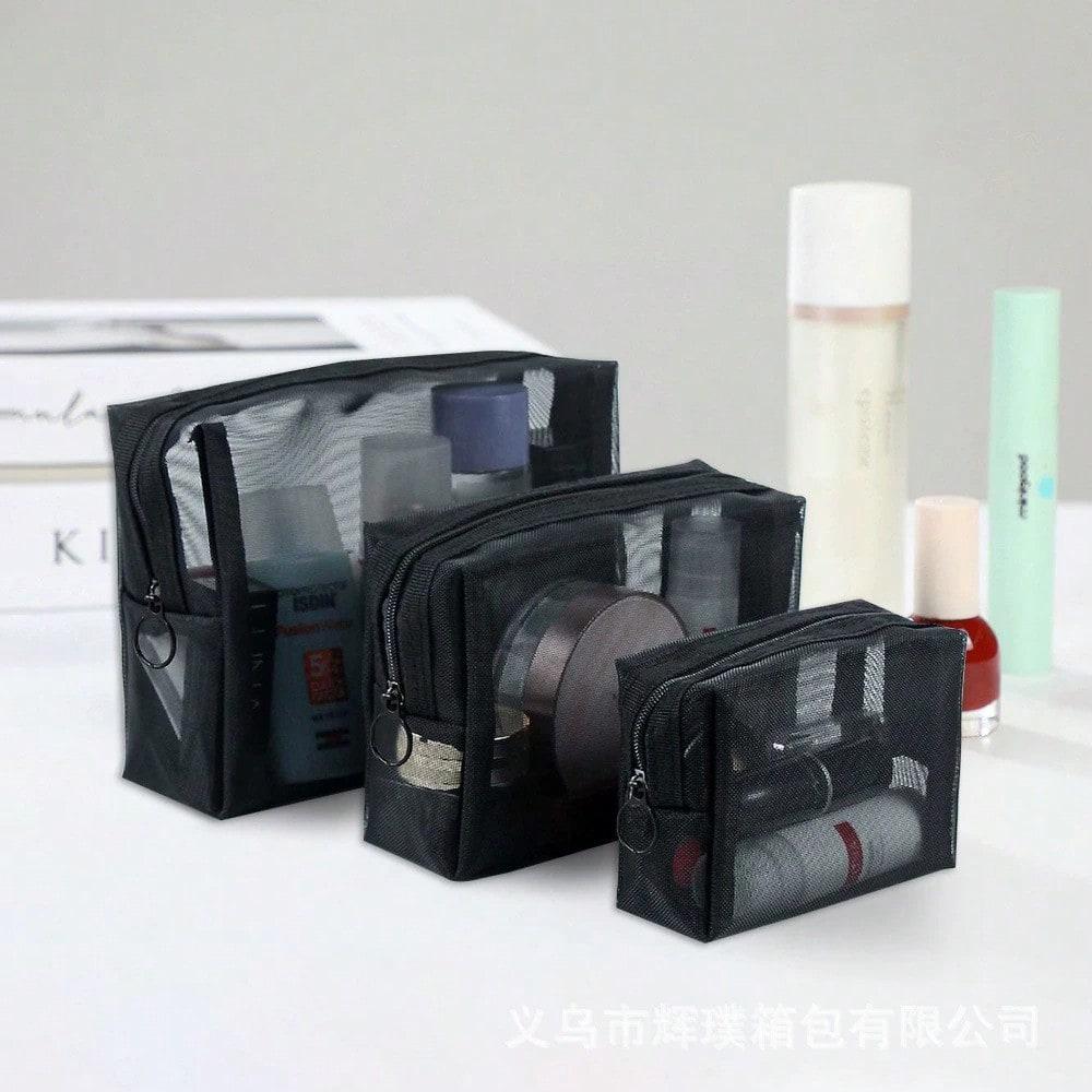 1 Piece Thick Mesh Large Capacity Makeup Bag, Personal Item Storage Small Pocket, Portable And Easy Makeup Storage Bag