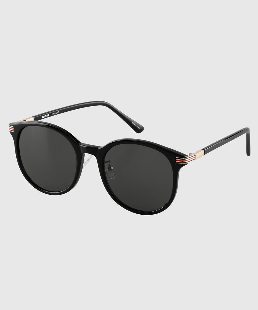 Tuditeo Yok Daily Round Uv-Blocking Nylon Lens Sunglasses C1 Black