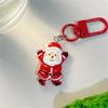 Festival Cartoon Christmas Keychain Set Holiday Party Favor Resin Keyring Gift Stocking Stuffer Accessories