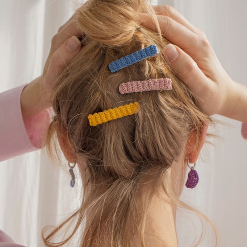

MERRYMOTIVE Colorful rib knit hairclip Blue
