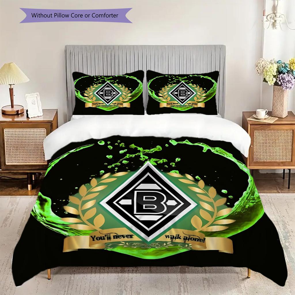 Set Copripiumino Trapuntato con Fantasia Borussia Federe Decorazione per la Casa Regalo di Compleanno (1 * copripiumino + 2 * federa, senza nucleo)