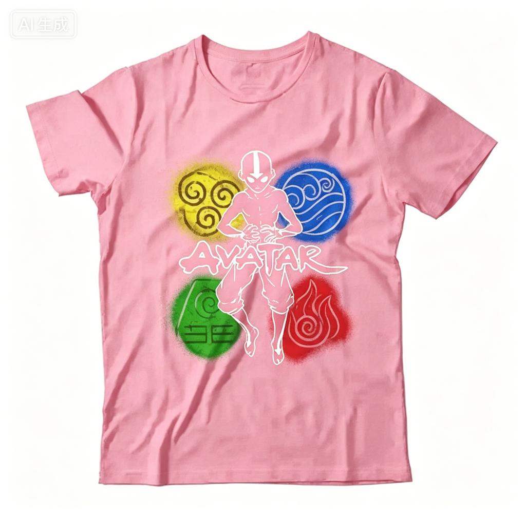 Cartoon Avatar The Last Airbender Aang Tshirt 2026 Summer New Unisex Unisex Fashion Cotton Oversized Unisex Tshirt Highend Y2k