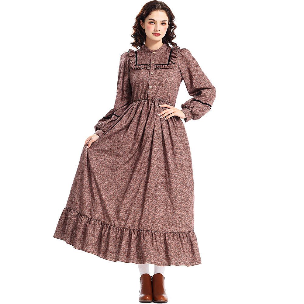 Prairie Colony Viktorianisches Blumenkleid – Halloween-Pionierkostüm