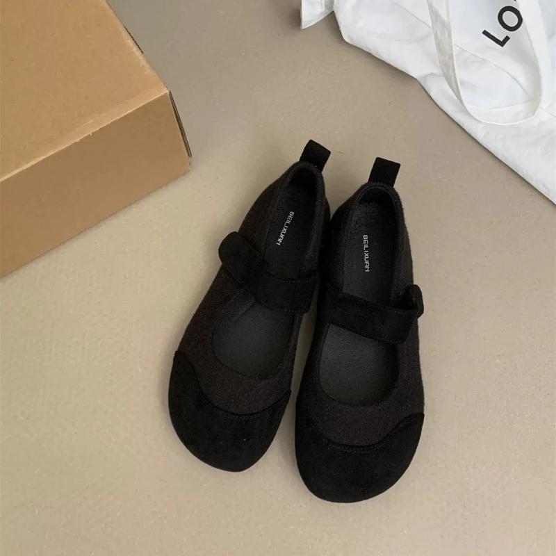 

Fashion Women s Mary Jane Flats New Genuine Leather Round Toe Mary Jane Shoes Low-Heel Flat Shallow Ballet Slip on Shoes Soft Female 35 чёрный