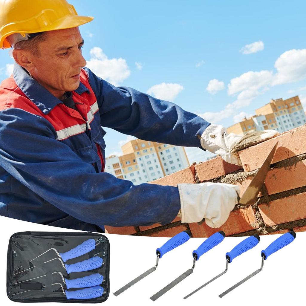 Pointing Trowel 4-Piece Precise Tuck Pointer Cement Trowel Ergonomic Jointer Concrete Pointer For Tuckpointing Wall Repair