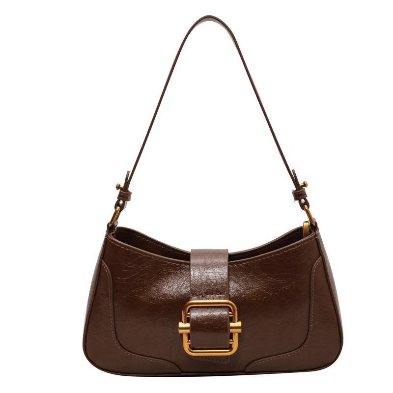 

Нишевый дизайн повседневная универсальная простая модная текстура ПУ на плечо кроссбоди сумка-полумесяц под мышкой коричневый