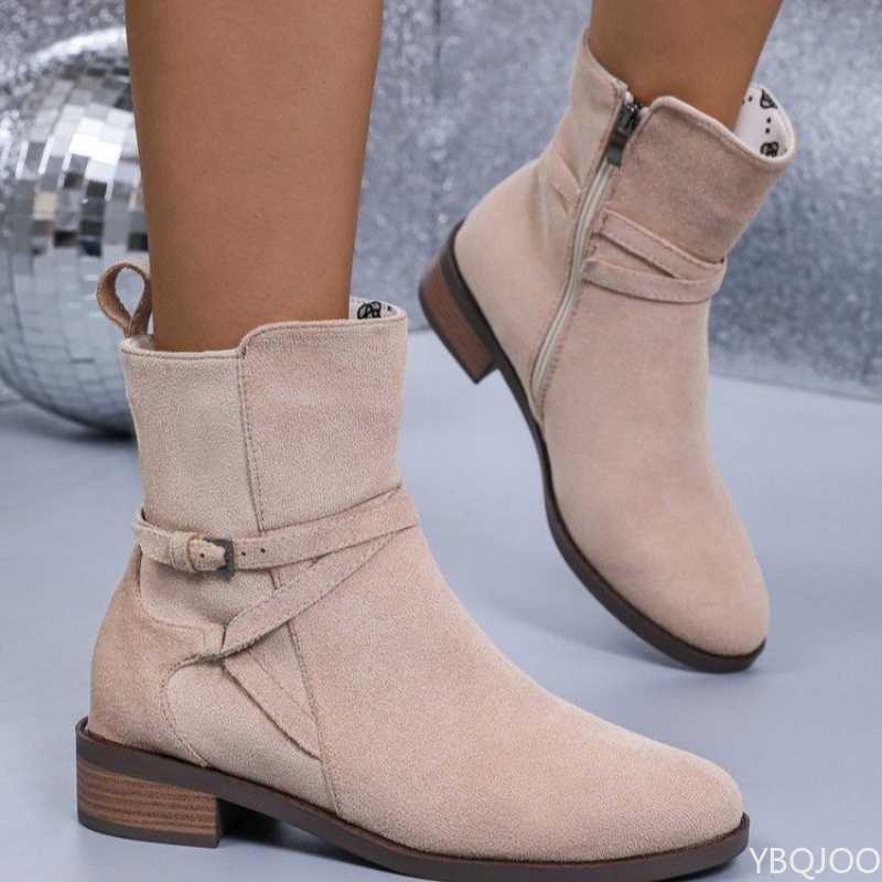 Nya Moderiktiga Mångsidiga Korta Damkängor Utomhus Tjock Sula Höst Vinter Vardagliga Bekväma Grov Klack Damkängor