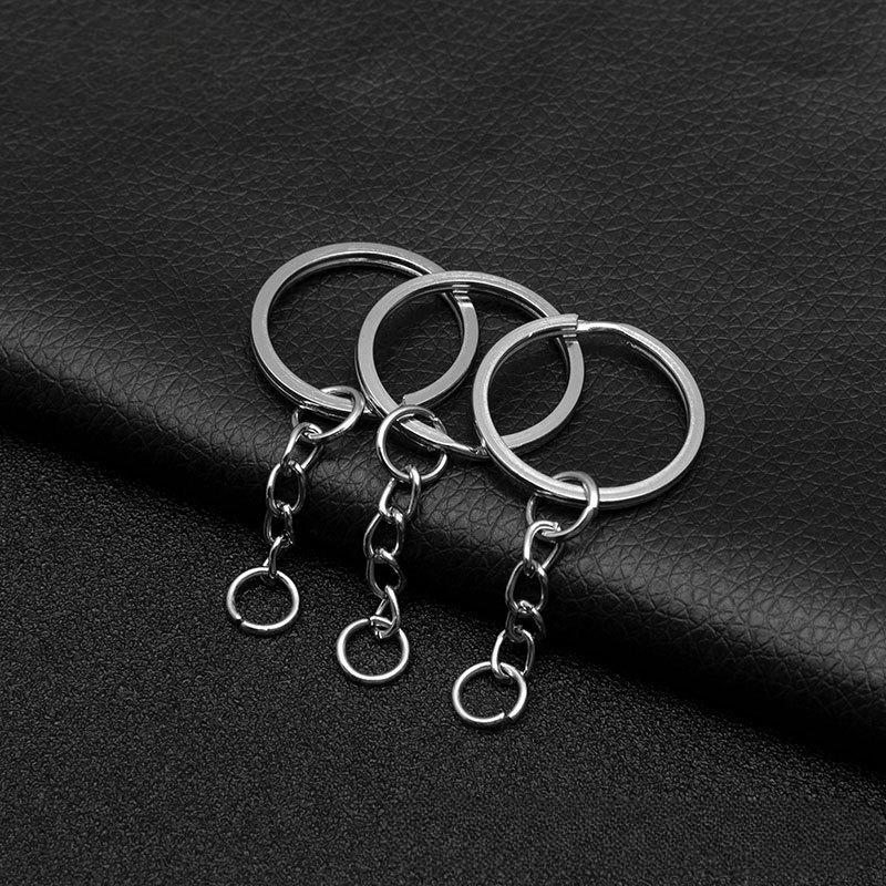 10/50/100pcs Silver Plated Metal Blank Keyring Split Ring Keyfob Key Holder Rings DIY Findings Making Keychain Accessories