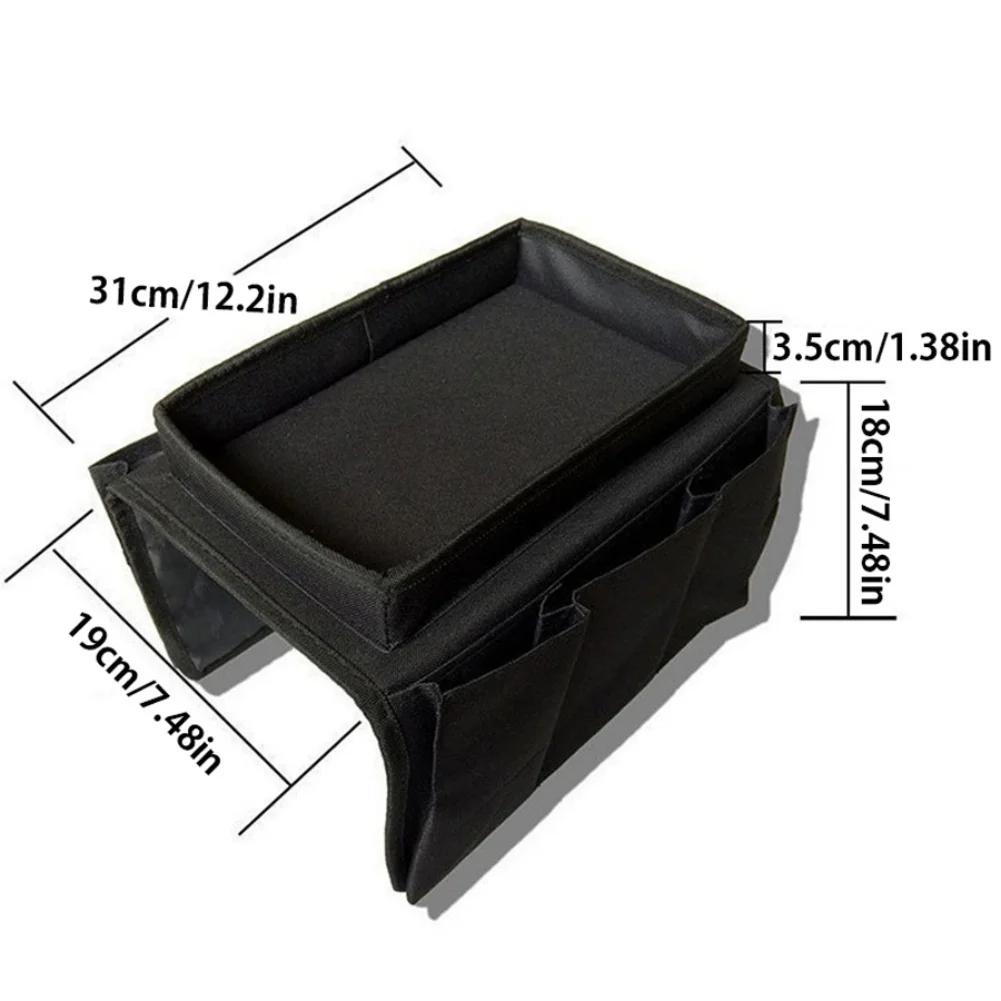 Foldable Oxford Cloth Storage Bag for Sofa Armrest Side Organizer with Multiple Compartments for Remote Controls and Accessories