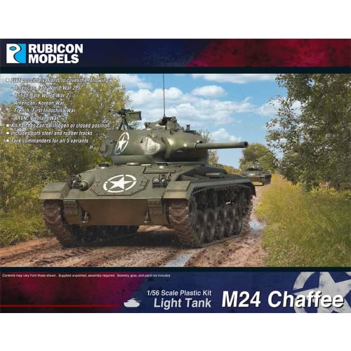 Rubicon Models 1/56 American Light Tank M24 Chaffee Plastic Model RB0140