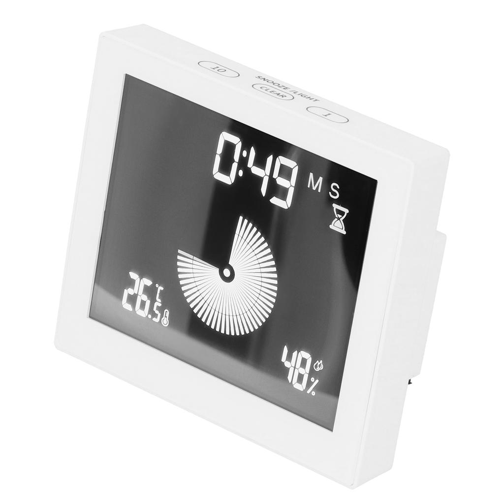 Multifunctional Temperature Humidity Meter with Timing Alarm Clock Function White USB 5V 1A
