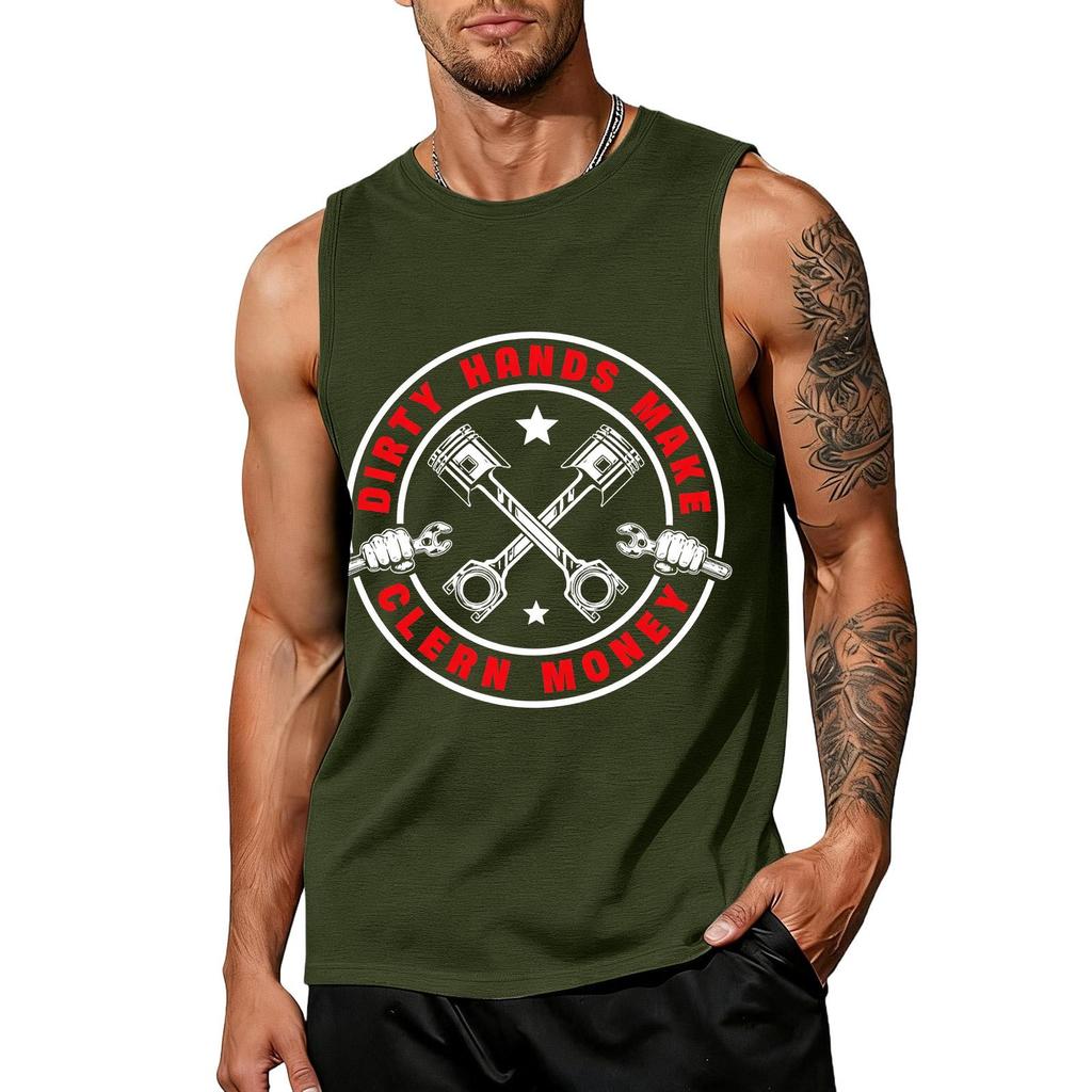 Men Sleeveless Tank Top Casual Muscle Shirt Labor Day Graphic Print Cotton Blend Lightweight Workout Gym Apparel