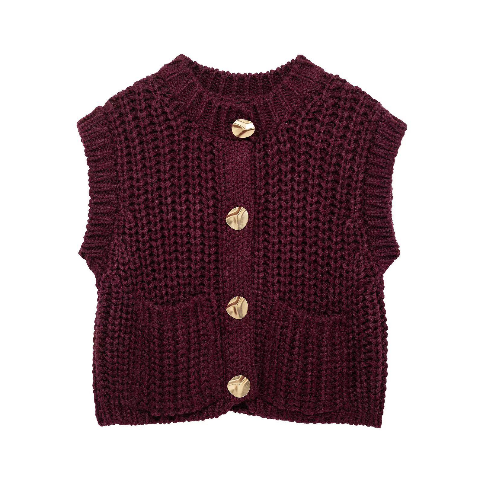 

Весна 2025 Жіноча Вулична Мода Жилет Танк Топ Грубої В язки Large