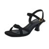 Mid-heeled Shoes Women's Sandals One-strap Square Sandals