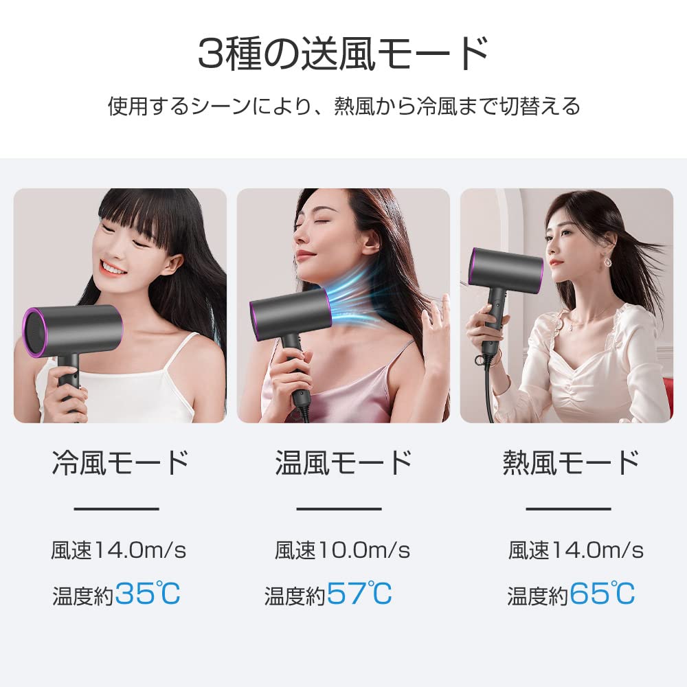 Hair Large Air Quick Negative Cold and Hot Air Constant with PSE for Home Gift Dryer, Volume, Drying, Ions, 1300W, 3-level Adjustment, Adjustment,