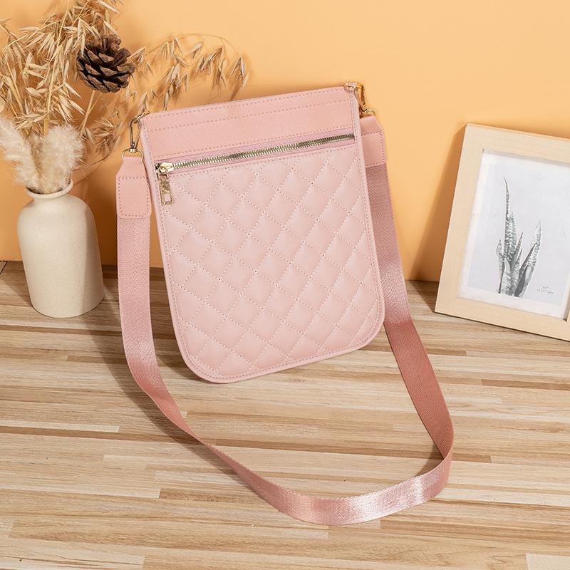 

New diamond embroidered webbing mobile phone Xinfeng bag shoulder crossbody women s fashion change bag розовый