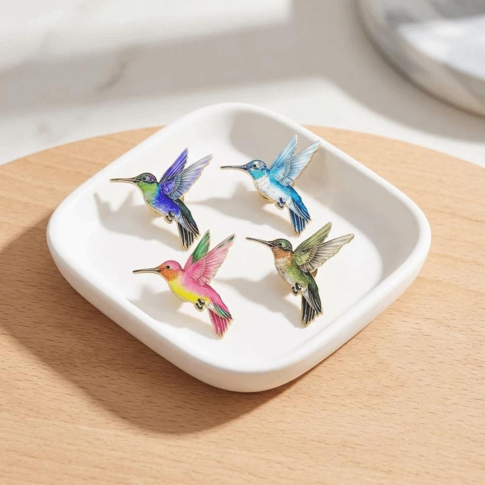 Animal Hummingbird Enamel Brooch Vintage Bird Metal Pin Personality Bird Badge Pin  Gifts