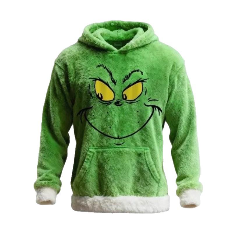 2025 European & American Green Grinch 3D Print Casual Hoodie Sweatshirt