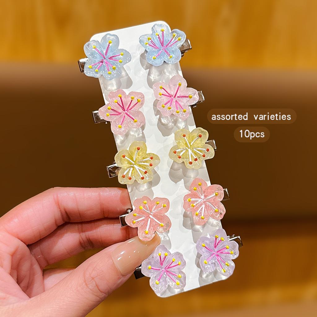 10 bunte zufällige süße florale Haarspangen, geeignet für den täglichen Gebrauch als Haarschmuck