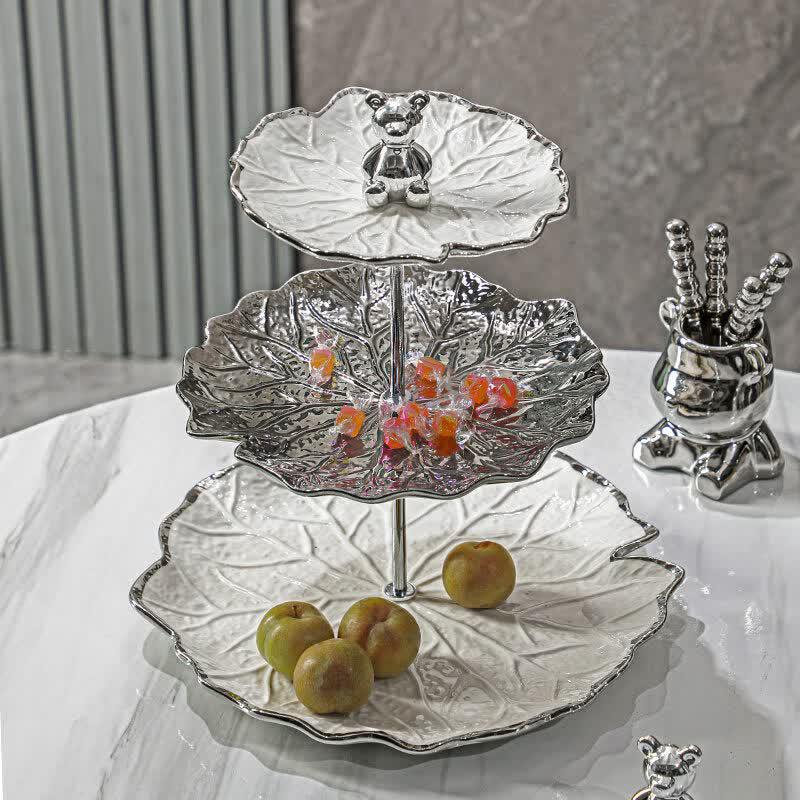 Naijiang Multi-tier Ceramic Fruit & Snack Plate
