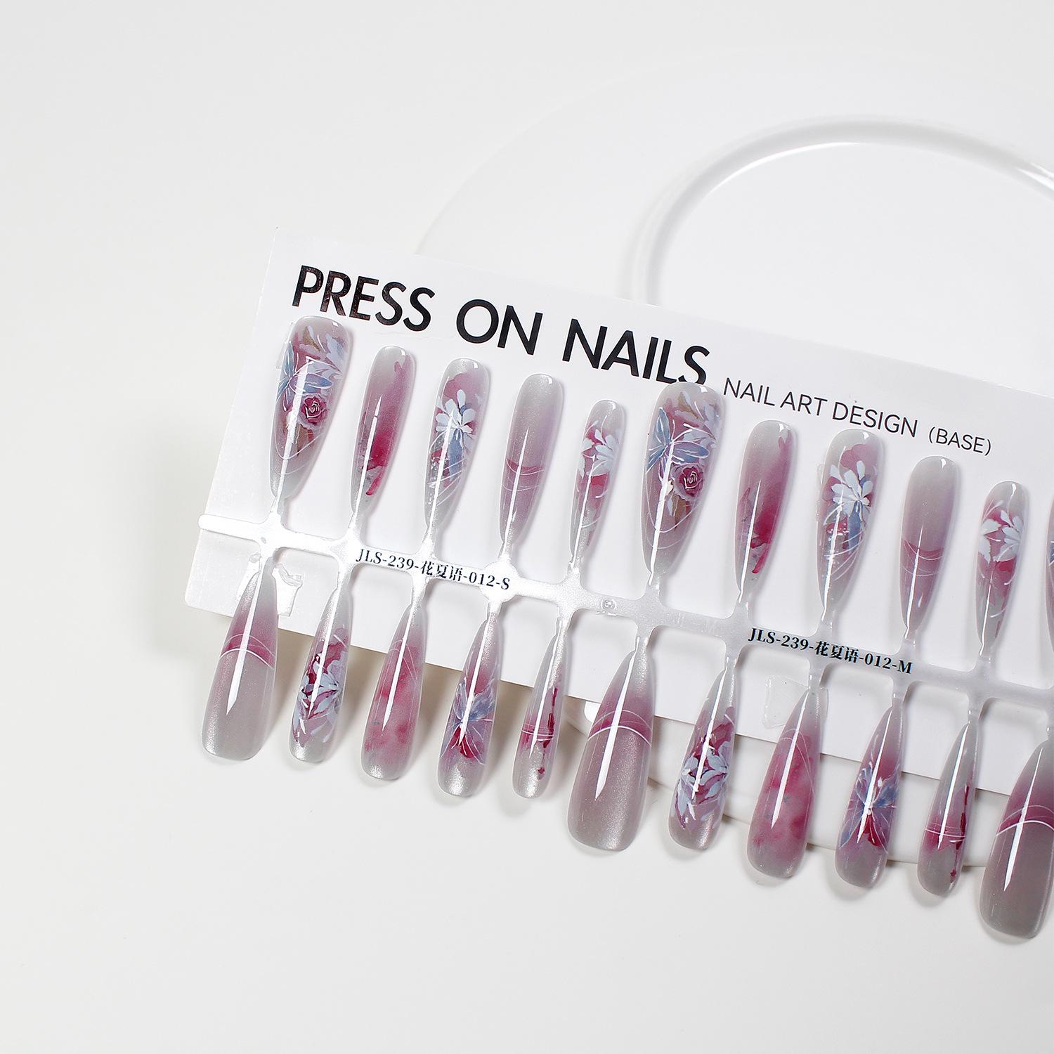 

Jiaojiong Spring/Summer Cat Eye Nails: Ice Transparent Gold Foil Manicure Pieces