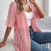 Eleganter Damen V-Ausschnitt Locker Gestrickter Cardigan Solider Karopullover Frühling Sommer Oberteile