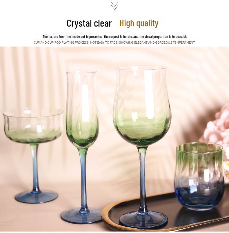 Hand-Blown Medieval Goblet: Gradient Green Edge with Floral Design