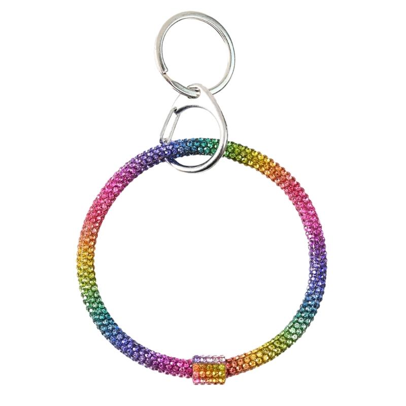 Glitter Bling Keychain Diamond Crystal Key Rings Metal Rhinestone Key Chain Backpack Bags Pendant Purse Decoration Rings цветной