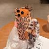 Luxury Leopard Print Lanyard Phone Case for iPhone 17 11 12 13 14 15 16 Pro Max Plush Hand Wrist Strap Shockproof Cover