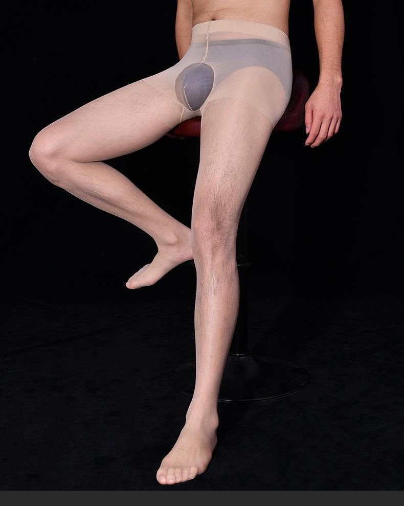 Qinghe Plus Size Men's Ultra-Thin Leggings - High Elasticity & Customizable Length